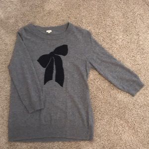 J. Crew Sequin Bow Cashmere Sweater